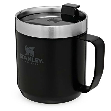 The Legendary Camp Mug Kapaklı Termos Bardak 0.35L  12oz - Matte Black Pebble