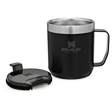 The Legendary Camp Mug Kapaklı Termos Bardak 0.35L  12oz - Matte Black Pebble