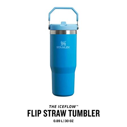 Stanley The IceFlow Flip Straw Pipetli Termos Bardak 0,89 LT (30 OZ) - Azure