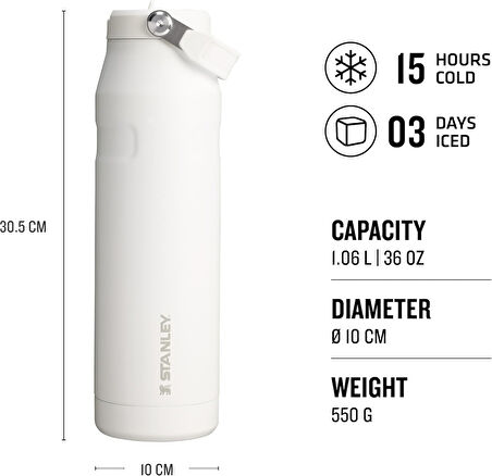 Stanley The IceFlow Bottle Flip Straw 2.0 1.06 L - (36OZ) Frost