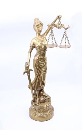 Dekoratif Justitia Themis Adalet Tanrıçası Pirinç Biblo