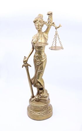 Dekoratif Justitia Themis Adalet Tanrıçası Pirinç Biblo