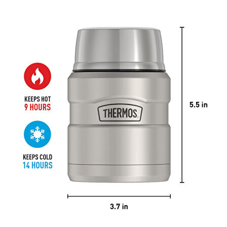 Thermos SK3000 Stainless King Yemek Termosu 0,47L - Matte Stainless Steel