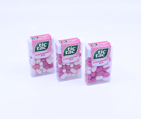 Tic Tac 3'lü Set - Çilek Aromalı Şeker