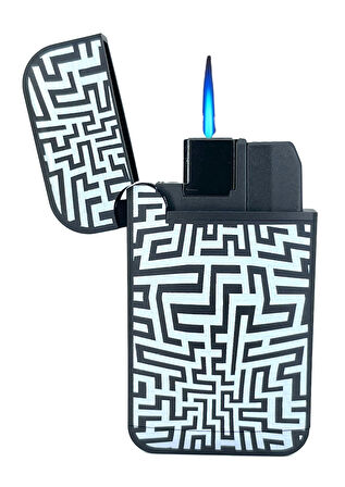 Zengaz Cool Tasarım Jet Alev Çakmak - B&W Maze