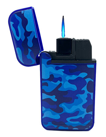 Zengaz Cool Tasarım Jet Alev Çakmak - Blue Camo