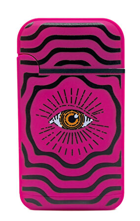 Zengaz Cool Tasarım Jet Alev Çakmak - Magenta Vibrant Eye