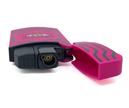 Zengaz Cool Tasarım Jet Alev Çakmak - Magenta Vibrant Eye