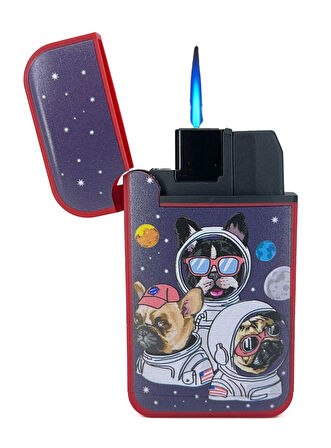 Zengaz Cool Tasarım Jet Alev Çakmak - French Bulldog Astronaut
