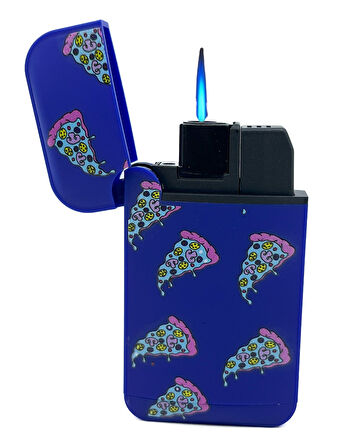 Zengaz Cool Tasarım Jet Alev Çakmak - Blue Pizza
