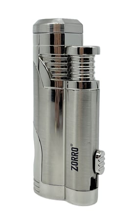 Zorro Çift Torch Pürmüz Puro Çakmağı - Krom