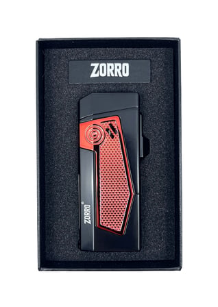 ZORRO 4 Pürmüz Alevli Puro Çakmağı – Dahili Puro Sehpası, Delici Punch ve Gömülü Puro İğneli (Kırmızı - Antrasit)