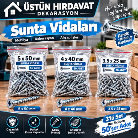  5X50 4X40 3.5X25 SUNTA VİDASI SETİ