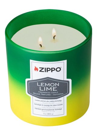 Zippo Kokulu mum – Limon & Misket limonu – Cam içinde çift fitilli şık mum – 368 g – 55 saat yanma süresi – Koku nötralize edici koku – ABD'de üretilmiştir