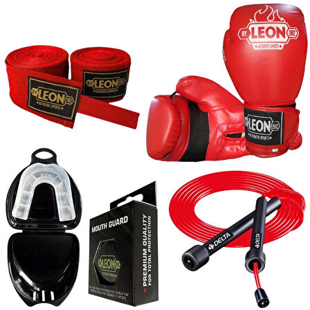 Leon Blade Training Boks Eldiveni, Bandaj Dişlik Atlama İpi Seti Siyah