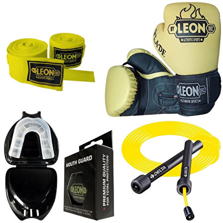 Leon Blade Training Boks Eldiveni, Bandaj Dişlik Atlama İpi Seti Sarı