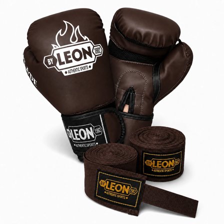 Leon Blade Training Boks Kick Boks Ve Muay Thai Eldiveni ve 3,5 m Bandaj Seti 