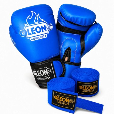 Leon Blade Training Boks Kick Boks Ve Muay Thai Eldiveni ve 3,5 m Bandaj Seti 