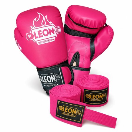 Leon Blade Training Boks Kick Boks Ve Muay Thai Eldiveni ve 3,5 m Bandaj Seti 