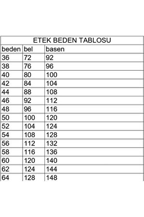 Kısa Büyük Beden Yarım Kloş Astarlı 8 Parçalı Portoriko Kumas Etek