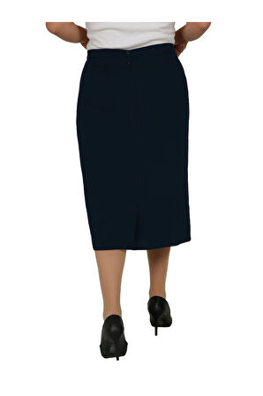 Kısa, Arkadan Yırtmaçlı Portoriko Kumaş Astarlı Kalem Etek Urun Boy 70 Cm