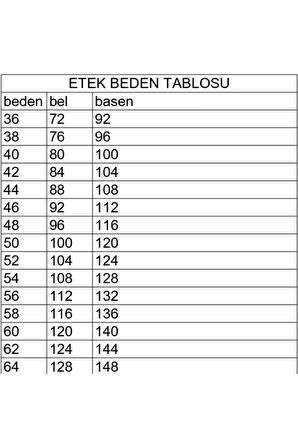 Kısa Büyük Beden Fişekli Astarlı Portoriko Kumaş Kloş Eteği