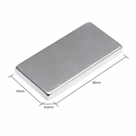 100 Adet 20x10x2 mm Neodyum Mıknatıs Köşeli Magnet N35 Nikel Kaplama Güçlü Kaliteli Dayanıklı