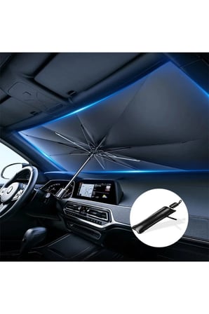 Katlanabilir Oto Güneşlik Şemsiye 75x140 cm UV Korumalı Ön Cam Gölgelik Aksesuarı