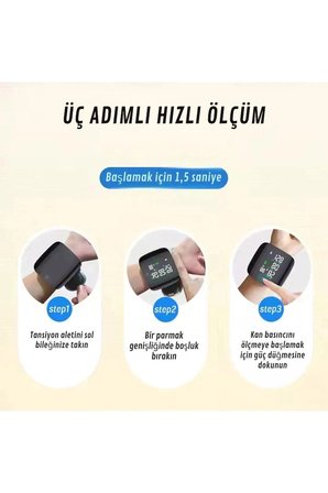 Dijital Türkçe Konuşan Bilekten Tam Otomatik Tansiyon Ölçme Aleti Renkli Akıllı LCD Sesli Uyarı