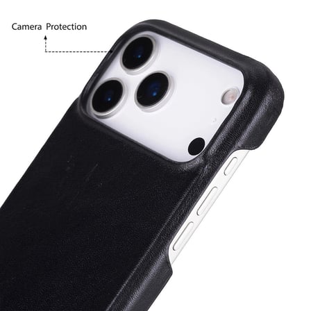 Apple iPhone 17 Pro Max için, Hakiki Deri, El Yapımı Kılıf, Magsafe ile uyumlu, İç Yüzeyi Kadife, Kö
