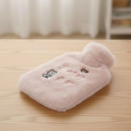 Işıklı Ayıcıklı Figürlü Pembe Peluş Sıcak Su Torbası 1 Lt – Yumuşak Kılıf, Uzun Süre Sıcak Tutan Ter