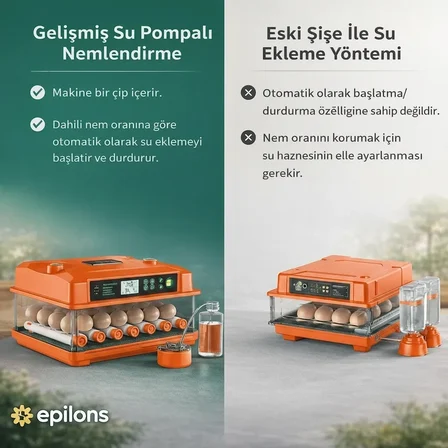 FX100 Tam Otomatik Kuluçka Makinesi – 100 Yumurta Kapasiteli | Yeni Nesil Havalandırma | Otomatik Mo