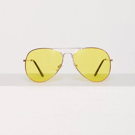 Unisex Gold Metal Çerçeveli Damla Gözlük (kutulu)