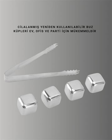 Hızlı Soğutma Özellikli Paslanmaz Metal Buz Küpü Takımı Yeni Nesil