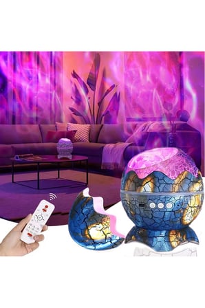 Plastik gövdeli mavi gece lambası, elektrikli, bluetooth hoparlörlü, 10 x 15 cm - 10 x 15 Boyut/Ebat