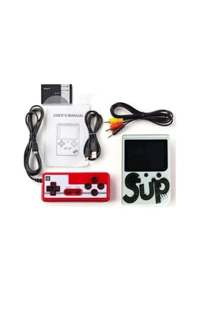 Çift kollu mini atari oyun konsolu beyaz renk bluetooth özellikli oyun cihazı - Elektronik