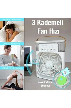 Masaüstü çok renkli 600ml 5 spreyli ışıklı vantilatör 2 yıl garantili - Elektronik