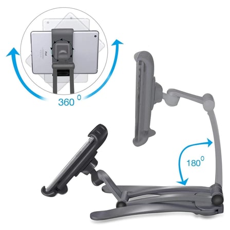360 Derece Dönebilen Mutfak Masaüstü Telefon Tablet Tutucu Ayarlanabilir Esnek Ayaklı Metal Gövdeli Bx40
