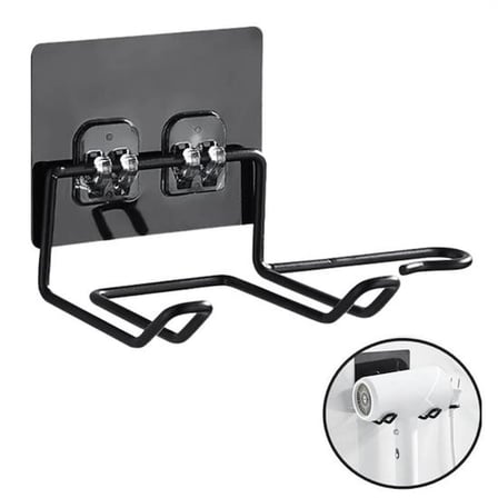 Fön Makine Askısı Siyah Yapışkanlı Fön Makine Tutucu Bx40
