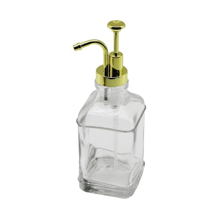 Kare Cam Şişe - Şeffaf Sıvı Sabunluk 500ml Pompa - Musluk Ayrık Model Başlı Bx40
