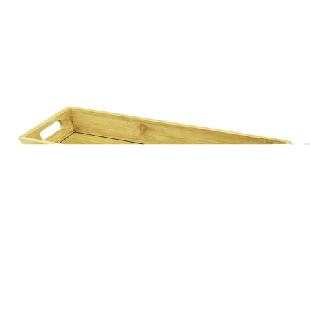 Dikdörtgen Çift Kulplu Ahşap Bambu Sunum Tepsisi =16x40cm - Derin=4cm Bx40