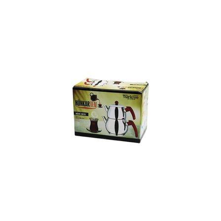 Midi Boy Küre Çelik Çaydanlık Seti Renkli Bakalit Kulp Üst Demlik: 0.5lt - Alt Suluk: 0.75lt Kendinden Süzgeçli Bx40