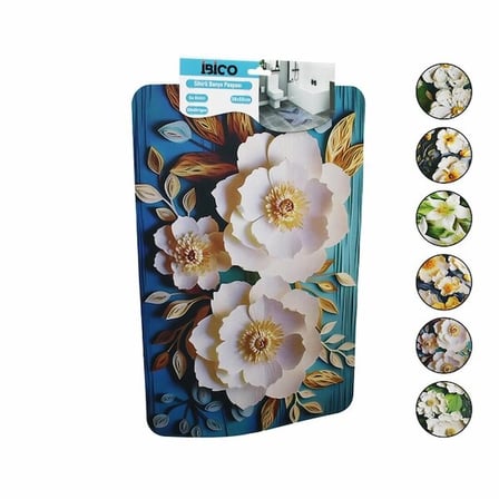 Dikdörtgen - Desenli   38x58cm   Su Emici - Sihirli  Banyo Paspası  Elastik Bx40