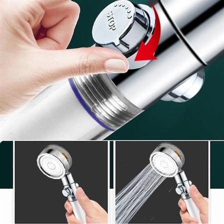 Turbo Pervaneli Ve Filtreli Su Tasarruflu 360 Derece Dönebilen Tazyikli Duş Başlığı Bx40