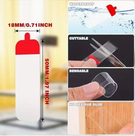 60 Parça Kolay Açılır Güçlü Çift Taraflı Bant 18mm*50mm Bx40