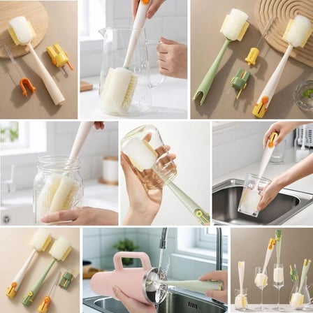 5’i 1 Arada Çok Amaçlı Şişe Temizleme Fırçası – Sürahi, Kavanoz, Pipet, Kapak, Emzik Ve Biberon Temizlik Seti Bx40