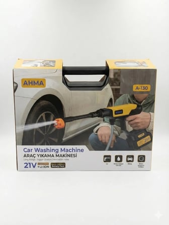 Akülü Basınçlı Araç Yıkama Makinesi | 21v Çift Batarya | 175 Psı Güç | 3.6l/dk Su Akışı A-130 Bx40