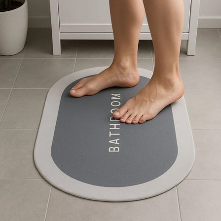 Sihirli Süper Su Emici Kaymaz Tabanlı Oval Paspas 40*60 Cm Bx40
