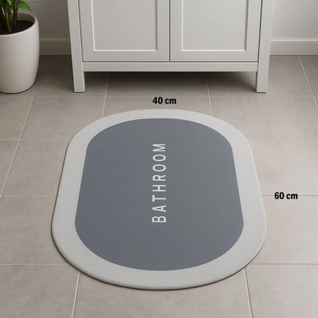 Sihirli Süper Su Emici Kaymaz Tabanlı Oval Paspas 40*60 Cm Bx40