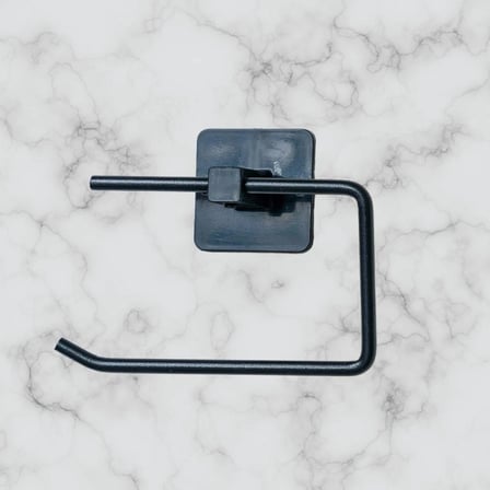 Kendiliğinden Yapışkanlı Siyah Paslanmaz Metal Kapaksız Tuvalet Kağıtlığı Aparatı Bx40
